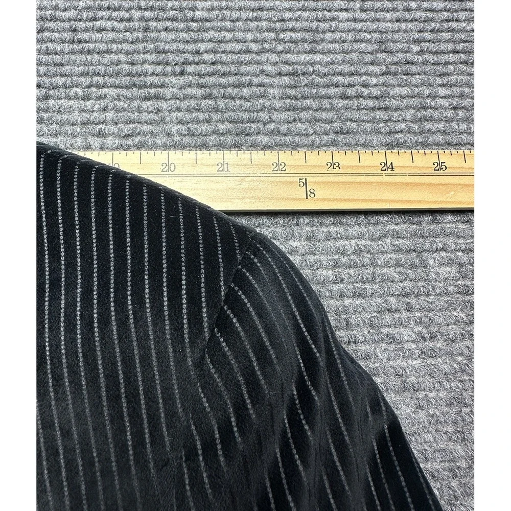 Calvin Klein Blazer Mens 48XL Black Velvet‎ Pinstripe 3 Button Sport Coat